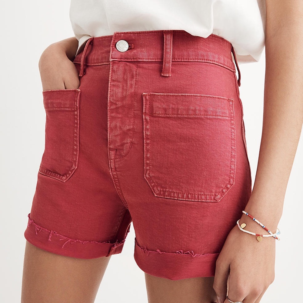 Madewell High Rise Denim Shorts - Garment Dyed Edition